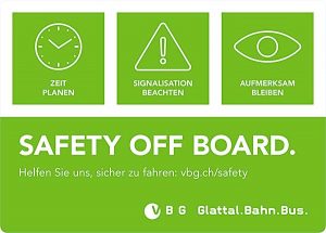 VBG-Kampagne zur Unfallprävention. Sicherheitstipps Safety on board und Safety off board.