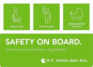 VBG-Kampagne zur Unfallprävention. Sicherheitstipps Safety on board und Safety off board.