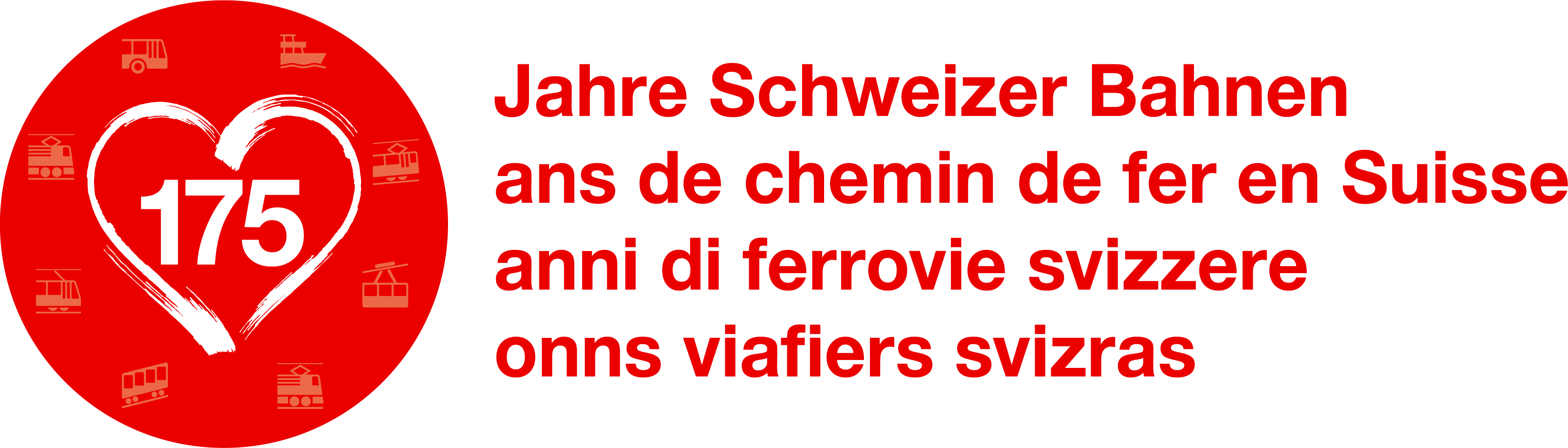 Logo 175 Jahre Schweizer Bahnen