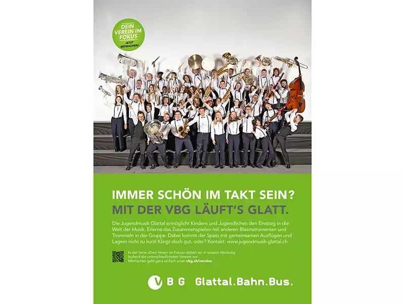 Sujet Verein im Fokus: Jugendmusik Glattal