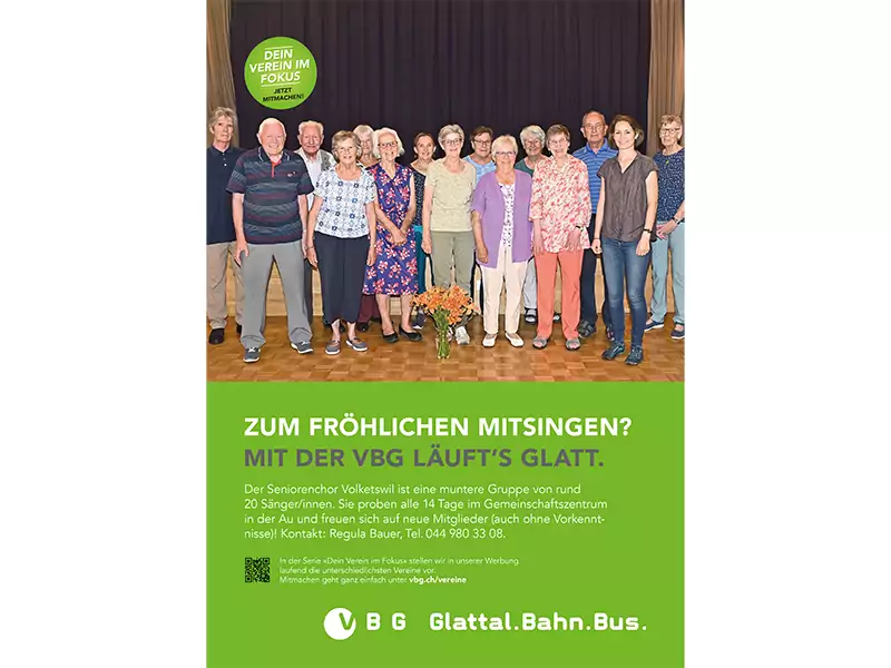 Sujet Verein im Fokus: Seniorenchor Volketswil